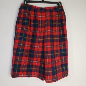 Vintage 80s 90s Pendleton Red Wool Shorts Boyd Tartan Plaid Size 10 Lined Preppy
